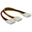 Molex (m) - 2x Molex (v) splitter - 0,15 meter