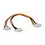 Molex (m) - 2x Molex (v) splitter - 0,30 meter