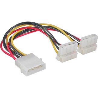 InLine Molex (m) - 2x Molex (v) haaks splitter - 0,15 meter