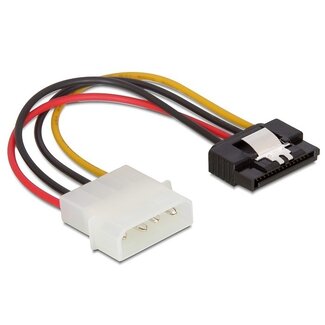 InLine Molex (m) - SATA (v) met metalen klem adapter - 0,15 meter