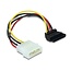 Molex (m) - SATA (v) haaks adapter - 0,15 meter