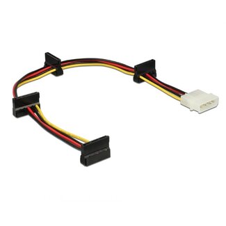 DeLOCK Molex (m) - 4x SATA (v) splitter met verticale kabeldoorvoer - 0,40 meter