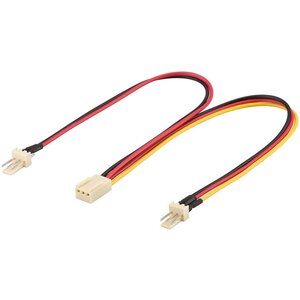 3-pins Case Fan (v) - 2x 3-pins Case Fan (m) splitter - 0,20 meter