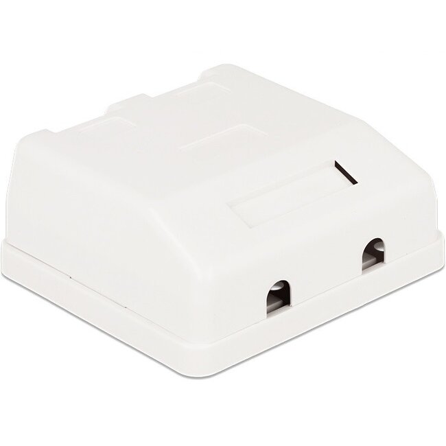 Uitvoerdoos met afsluitcovers | voor 2 Keystone modules | wit