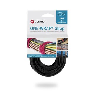 Velcro Velcro One-Wrap klittenband kabelbinders 200 x 12mm / zwart (25 stuks)