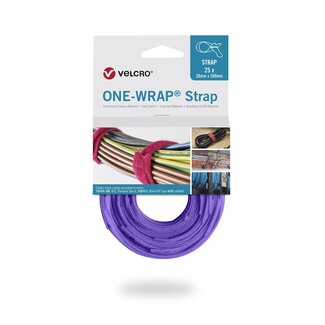 Velcro Velcro One-Wrap klittenband kabelbinders 200 x 12mm / paars (25 stuks)