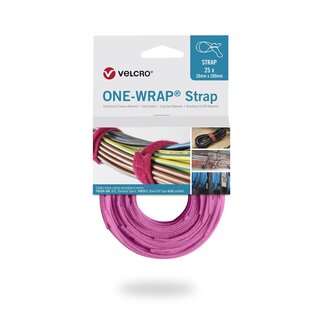 Velcro Velcro One-Wrap klittenband kabelbinders 200 x 12mm / roze (25 stuks)