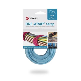 Velcro Velcro One-Wrap klittenband kabelbinders 200 x 12mm / lichtblauw (25 stuks)
