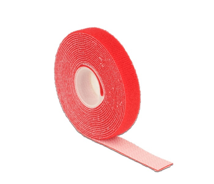 Klittenband rol 13mm / rood (3 meter) | DeLOCK