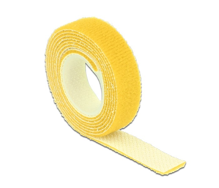 Klittenband rol 13mm / geel (1 meter) | DeLOCK