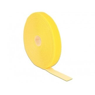 DeLOCK Klittenband rol 20mm / geel (10 meter)