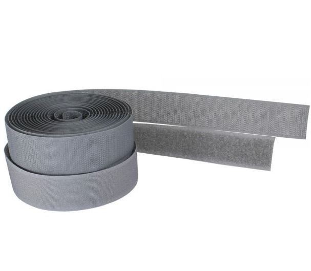 Klittenband rol 2-delig 25mm / grijs (3 meter) | InLine