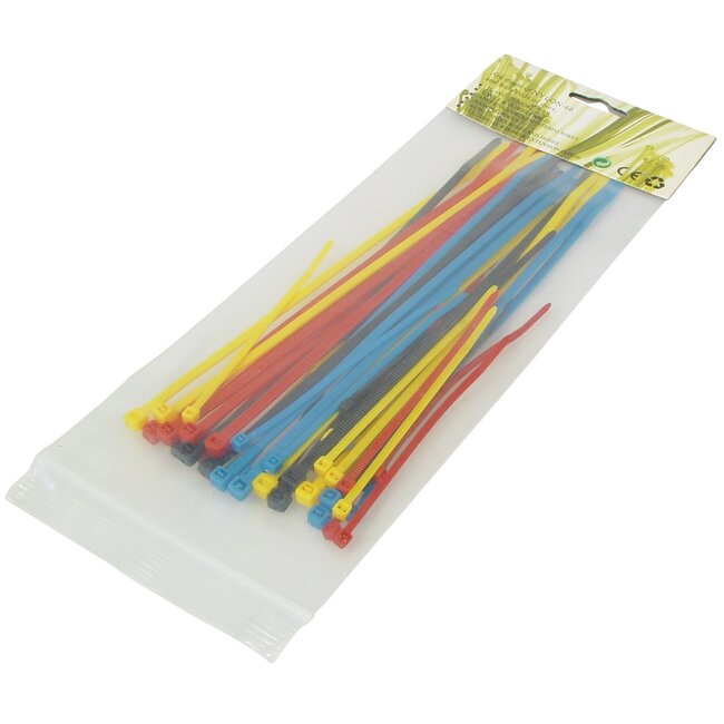 Tie-wraps 100 x 2,5mm / divers (25 stuks) + 200 x 3,5mm / divers (25 stuks)