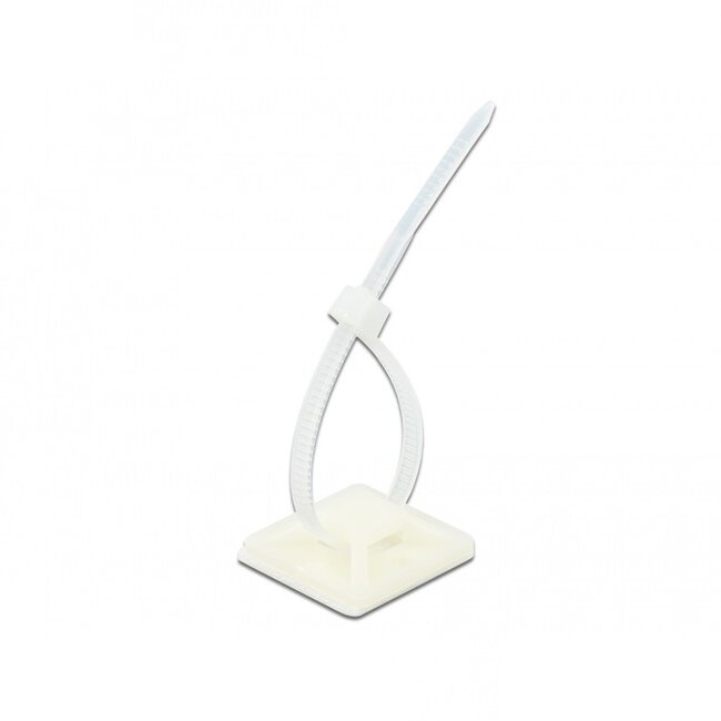 Tie-wraps 150 x 3,5mm (10 stuks) met zelfklevende houders (10 stuks) / transparant