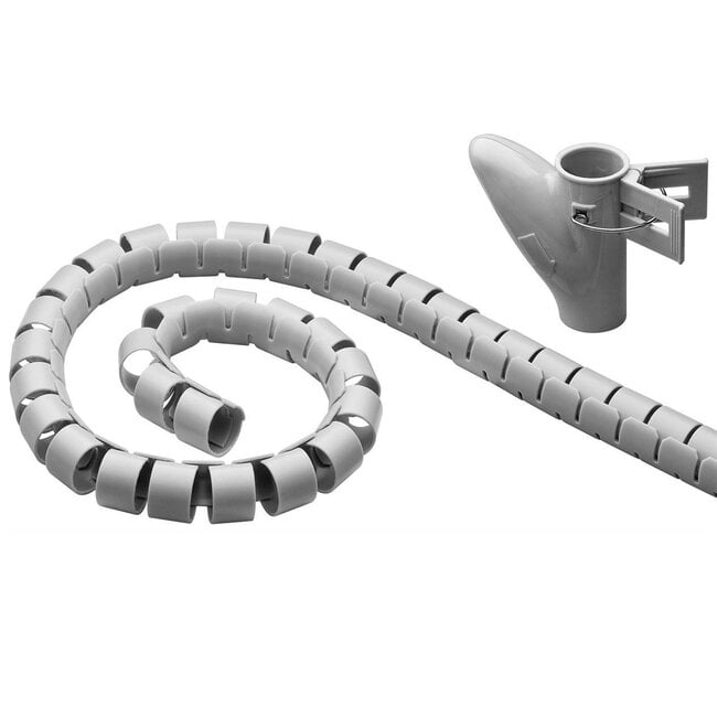 Cable eater kabelslang met rijgtool - 20 mm / 2,5m / grijs