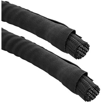 InLine Polyester kabelsleeve zelfsluitend met mantel - 10mm / zwart - 1 meter