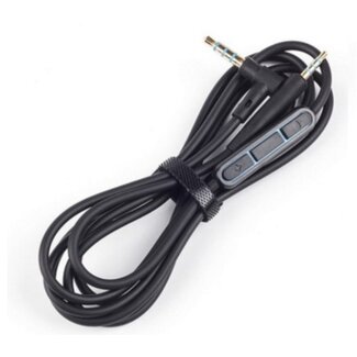 Coretek Audiokabel met control talk voor Bose QuietComfort 25 (QC25) en 35 (QC35), On-Ear 2 (OE2) en SoundLink / zwart - 1,4 meter