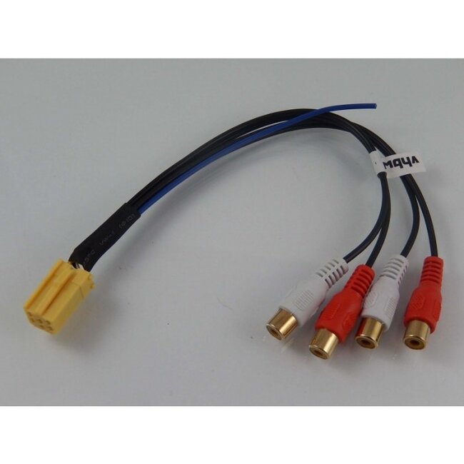 Mini ISO 6-pins naar 2x Tulp stereo adapter kabel