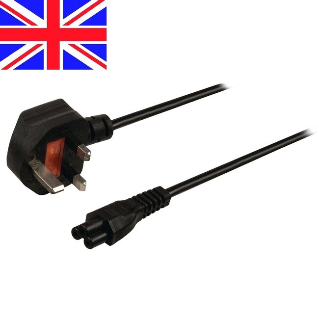 UK Stroomkabel met C5 plug - zwart - 1,8 meter