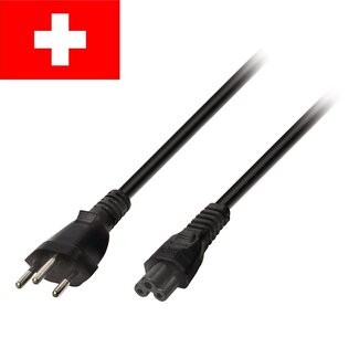 Nedis Zwitserland stroomkabel met C5 plug - zwart - 2 meter