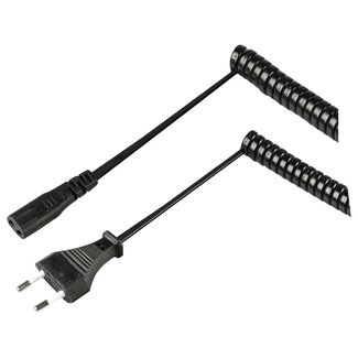 Cablexpert Spiraal snoer met IEC C1 connector voor scheerapparaten - 1,8 meter