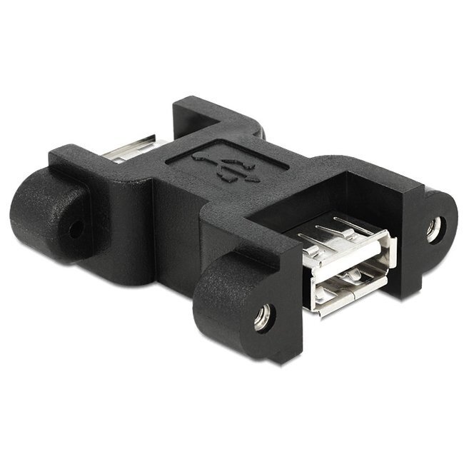 DeLOCK USB-A koppelstuk met montagemogelijkheid
