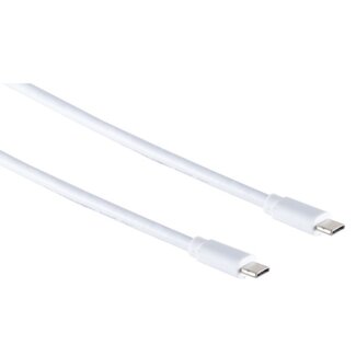 S-Impuls USB-C naar USB-C kabel - USB3.2 (tot 10 Gbit/s) - PD tot 20V/3A / wit- 1 meter
