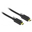 USB-C naar USB-C kabel met 1 schroef - USB3.2 (tot 10 Gbit/s) - PD tot 20V/3A - video tot 8K 30Hz / zwart - 1 meter