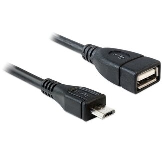 DeLOCK USB Micro B (m) naar USB-A (v) OTG adapter - USB2.0 - tot 1A / zwart - 0,50 meter