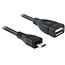 USB Micro B (m) naar USB-A (v) OTG adapter - USB2.0 - tot 1A / zwart - 0,50 meter