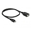USB Micro B (m) naar USB-A (v) OTG adapter - USB2.0 - tot 1A / zwart - 0,50 meter