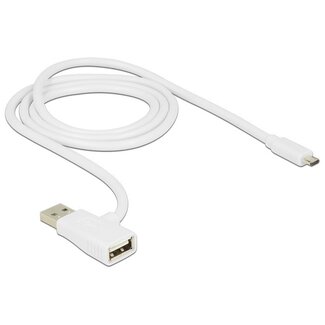 DeLOCK USB Micro B naar USB-A kabel - USB2.0 - BC1.2 - tot 1,5A / wit