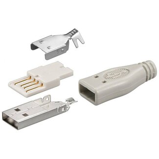 Goobay USB-A (m) soldeerbare connector - USB2.0 / beige
