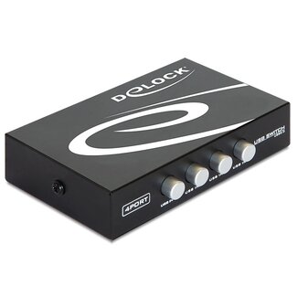 DeLOCK DeLOCK USB schakelaar 4x USB-B naar 1x USB-A - USB2.0 / zwart