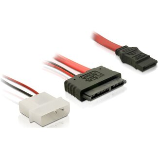 DeLOCK Micro SATA (v) - SATA (v) + Molex (m) kabel - 0,30 meter