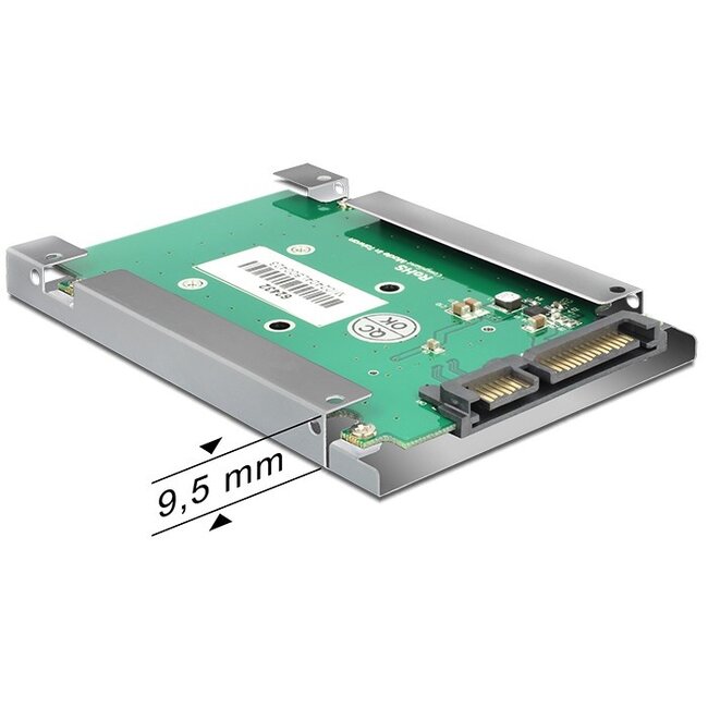 SATA 22-pins > mSATA converter met 2,5'' frame