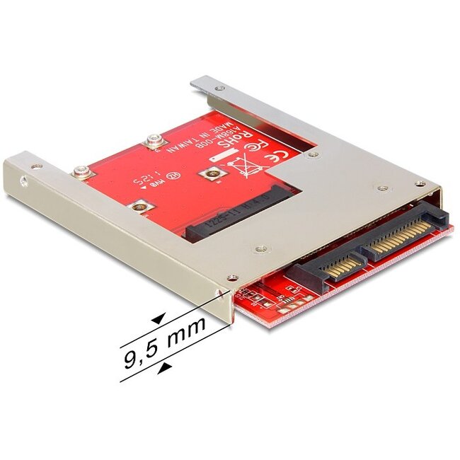 SATA 22-pins > mSATA converter met 2,5'' frame