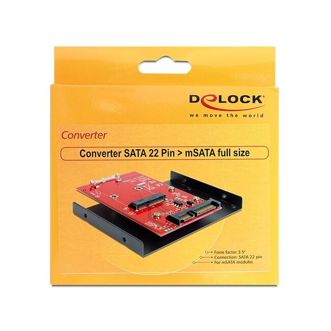 SATA 22-pins > mSATA converter met 3,5'' frame