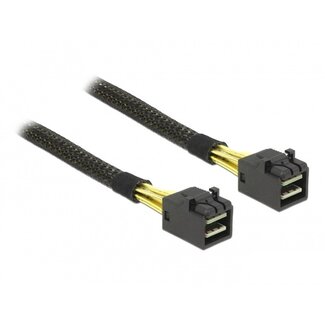 DeLOCK Mini-SAS HD SFF-8643 naar Mini-SAS HD SFF-8643 data kabel / zwart - 1 meter
