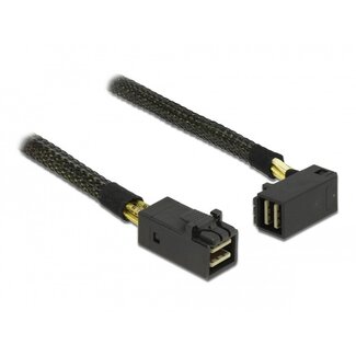 DeLOCK Mini-SAS HD SFF-8643 naar haakse Mini-SAS HD SFF-8643 data kabel / zwart - 1 meter