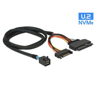 DeLOCK Mini-SAS HD SFF-8643 > U.2 SFF-8639 + SATA-power - 0,75 meter