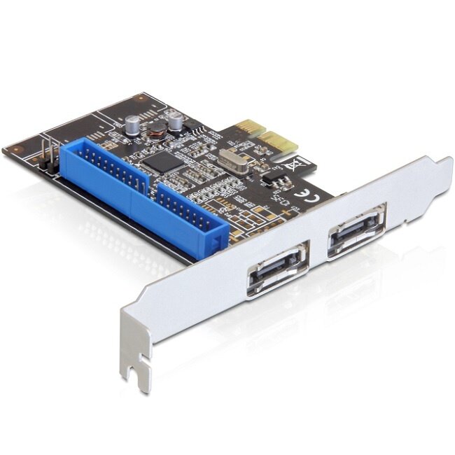 DeLOCK SATA 600 - 6Gb/s PCI-Express kaart 2x eSATA / 1x 40-pin IDE met Low Profile bracket