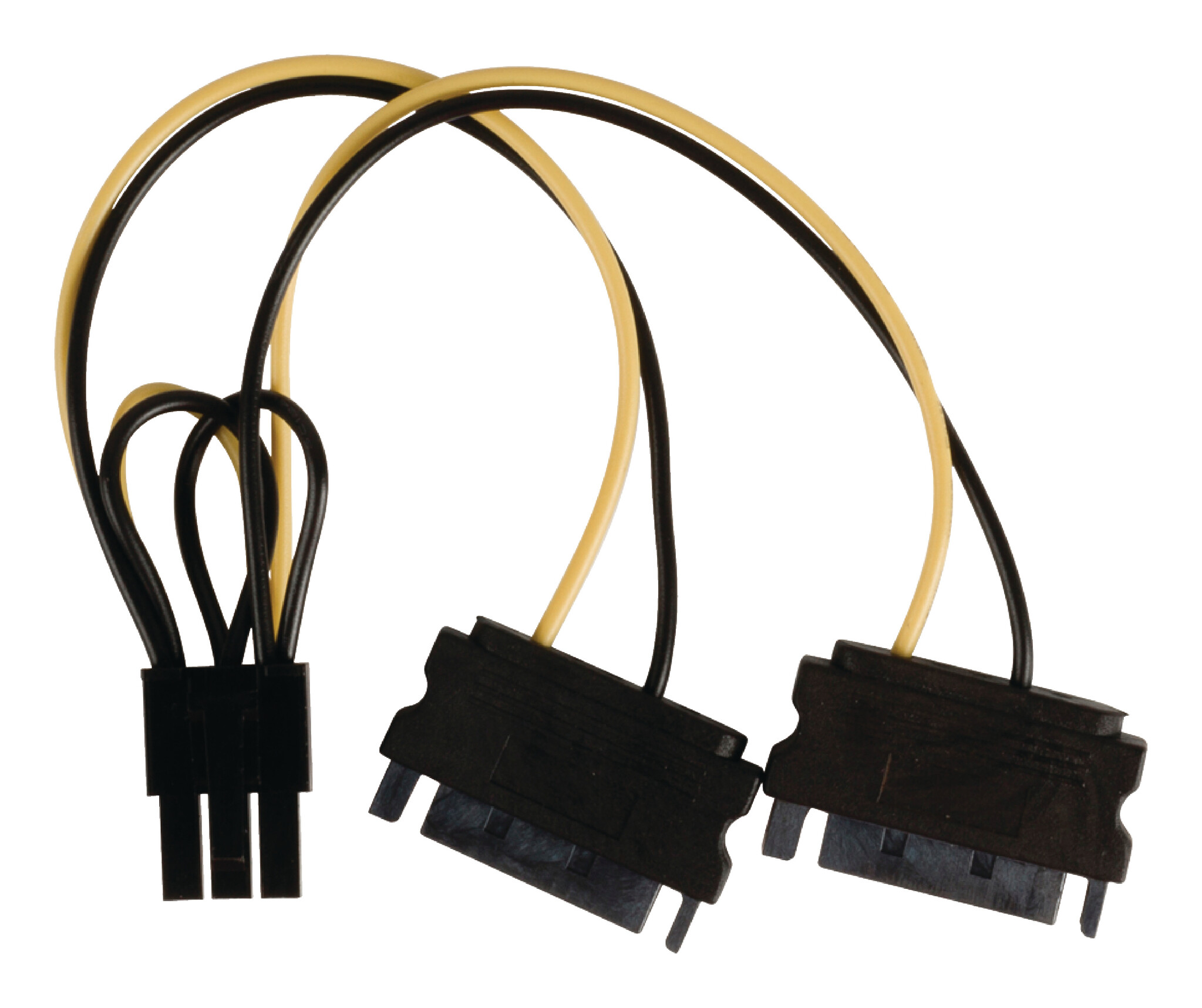 InLine 0.15m 2xSATA/6P PCIe. Snoerlengte: 0,15 m, Aansluiting 1: PCI-E (6-pin), Aansluiting 2: 2 x SATA 15-pin