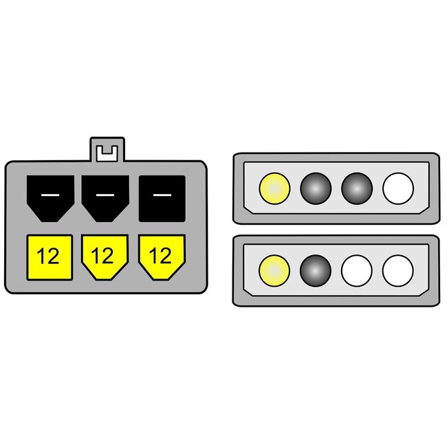 PCIe 6-pins (m) - 2x Molex 4-pins (m) voedingsadapter - 0,30 meter