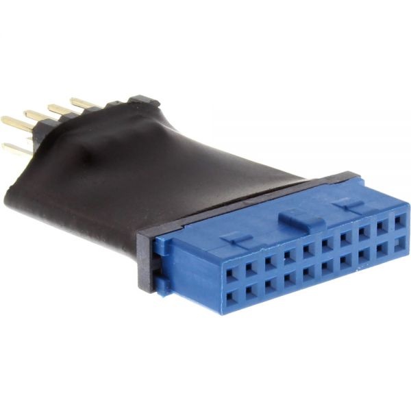 InLine 4043718209958 tussenstuk voor kabels USB 3.0 19 Pin USB 2.0 internal Zwart, Blauw