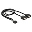 Pin Header adapter USB2.0 (v) - 2x USB-A (v) - 0,40 meter