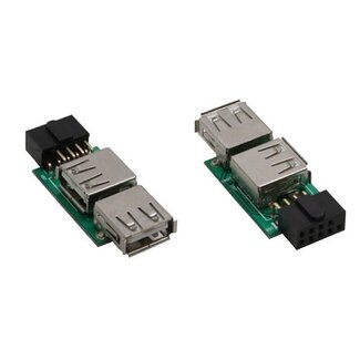 InLine Pin Header adapter USB2.0 (v) - USB-A (v)