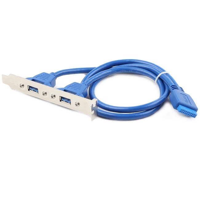 Pin Header bracket USB3.0 (v) - 2x USB-A (v) - 0,45 meter