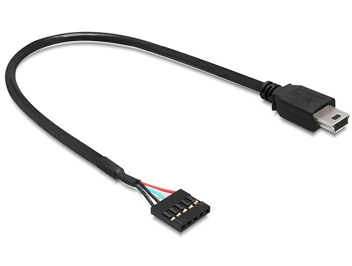 DeLOCK 83170. Snoerlengte: 0,3 m, Aansluiting 1: Mini-USB B, USB-versie: USB 2.0, Geslacht connector: Mannelijk/Vrouwelijk, Maximale overdrachtssnelheid van gegevens: 480 Mbit/s, K