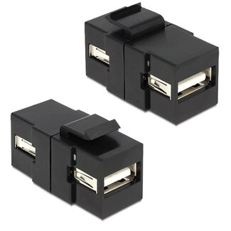 DeLOCK Keystone USB2.0 - USB-A module zwart